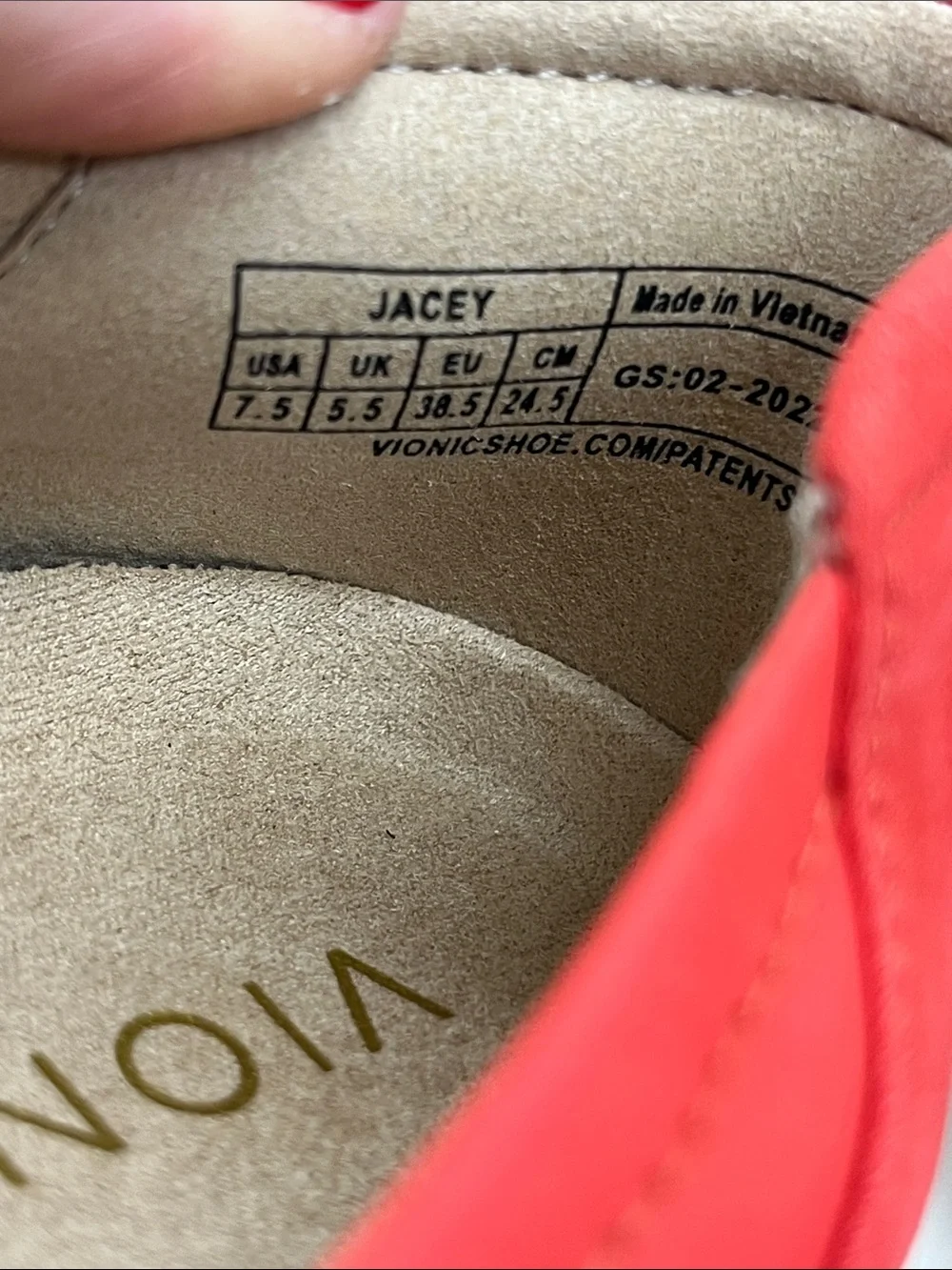 Brand New Vionic Jacey Slip-On Wedge Shoes Poppy Size 7.5